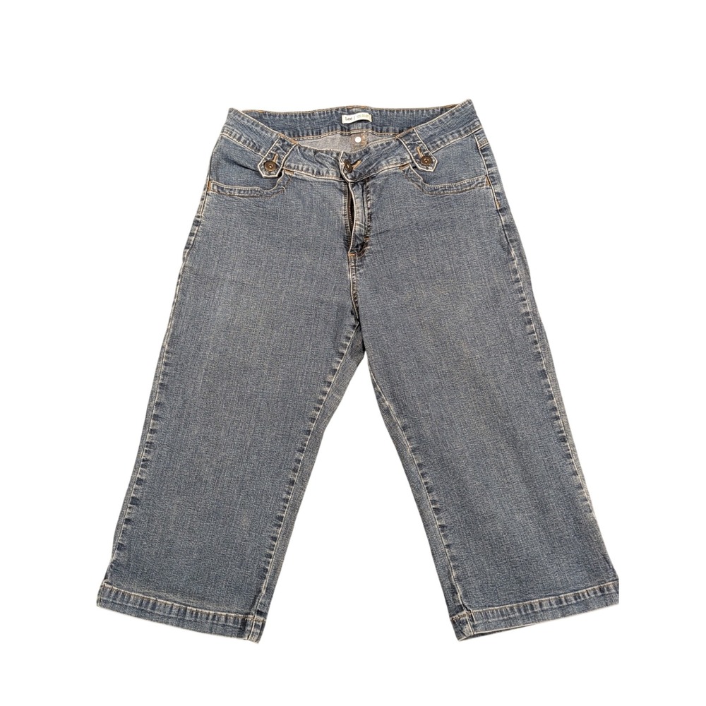 Lee Women's Just Below The Waist Mid‎ Rise Denim Blue Capri Jeans Size 10 M